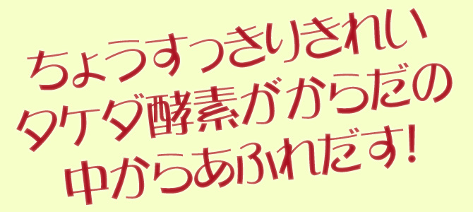 ちょうすっきりきれい タケダ酵素がからだの中からあふれだす! ちょうすっきりきれい タケダ酵素がからだの中からあふれだす!